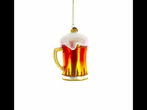 Frothy Beer Stein Blown Glass Christmas Ornament