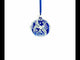 Snow Swirls on Blue Glass Ball Christmas Ornament 3.25 Inches