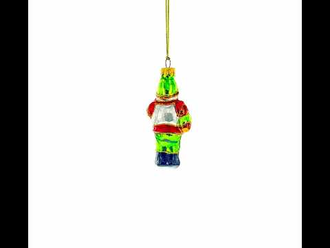 Knight Holding Sword Mini Glass Christmas Ornament