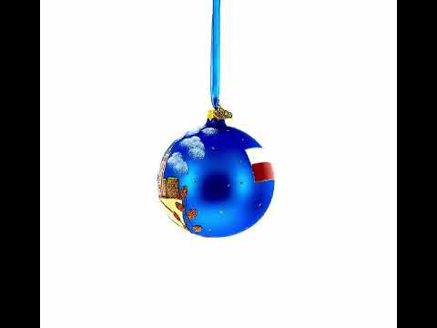 Market Square, Krakow, Poland Glass Ball Christmas Ornament 4 Inches