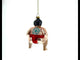 Sumo Wrestler Glass Christmas Ornament