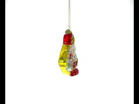 Casino Sign Blown Glass Christmas Ornament