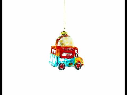 Taco Truck Glass Christmas Ornament