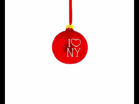 I Love New York Glass Ball Christmas Ornament 3.25 Inches