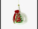 Santa by Tree with Red Bow Blown Glass Ball Christmas Ornament 7 Inches