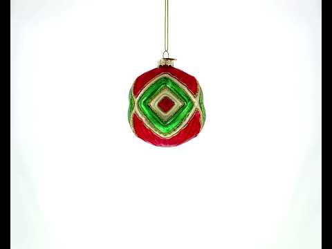 Vintage-Inspired Multicolored Blown Glass Christmas Ornament