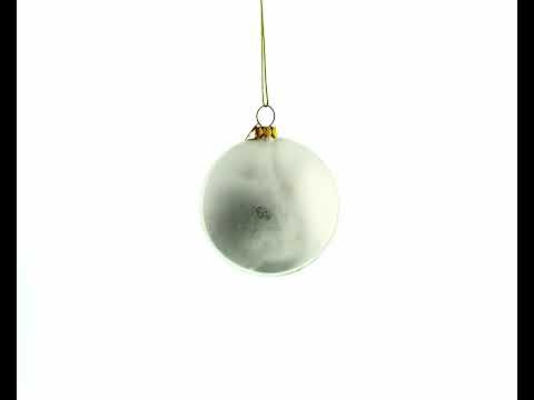 Bowl White Bone Blown Glass Christmas Ornament