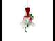 Charming Chicken in Pink Dress Glass Christmas Ornament