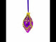 Golden Pearl Flowers on Purple Glass Rhombus Ornament