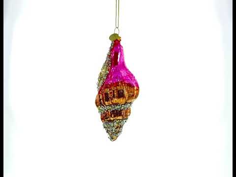 Conch Shell Blown Glass Christmas Ornament