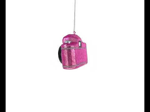 Vintage Pink Camera Blown Glass Christmas Ornament