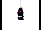 Black Poodle Dog with Faux Fur Glass Christmas Ornament