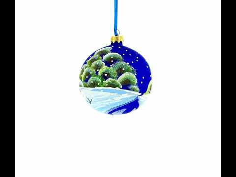 Pigs Decorating Tree Glass Ball Christmas Ornament 4 Inches