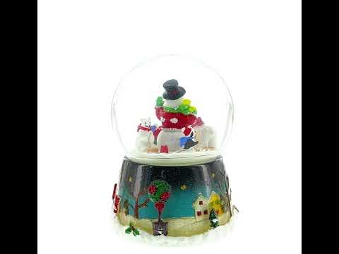 Snowman, Polar Bears, and Penguins Musical Spinning Snow Globe