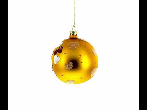 Merry Christmas from Two Bears in Love Glass Ball Christmas Ornament 4 Inches