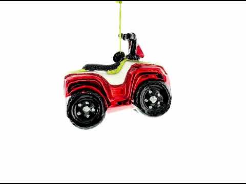 Adventurous ATV Off-road Blown Glass Christmas Ornament