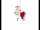 Elegant White Poodle Blown Glass Christmas Ornament