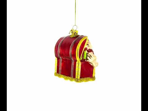 Teddy Bear, Nutcracker, and Gift Chest Glass Christmas Ornament