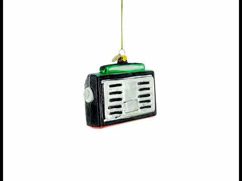 Vintage-Inspired Cassette Player Boombox Blown Glass Christmas Ornament