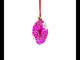 Flower with Diamond on Red Glass Egg Christmas Ornament 4 Inches