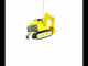 Excavator Blown Glass Christmas Ornament