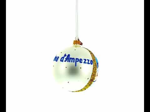 Cortina d'Ampezzo Ski Resort, Italia Bola de cristal adorno navideño 4 pulgadas