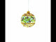 Flowers Swirl Glass Ball Christmas Ornament 4 Inches