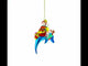 Santa Diver Riding Dolphin Blown Glass Christmas Ornament