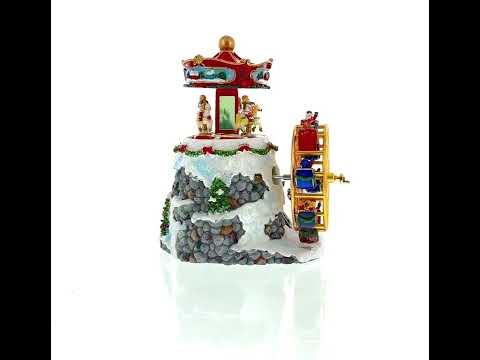 Whirling Ferris Wheel Village: Musical Christmas Figurine with Rotating Motion