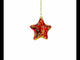 Glossy Red Star with Gold Pattern Mini Glass Christmas Ornament