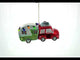 Bear Behind the Wheel of a Camper Blown Glass Christmas Ornament