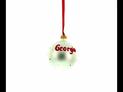 Flag of Georgia Glass Ball Christmas Ornament 3.25 Inches