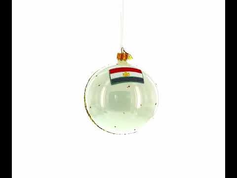 Pyramids and Great Sphinx of Giza, Egypt Glass Ball Christmas Ornament 4 Inches