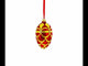 Gold Trellis on Red Egg Glass Ornament 4 Inches