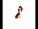 Santa Hat-Wearing Beagle Blown Glass Christmas Ornament