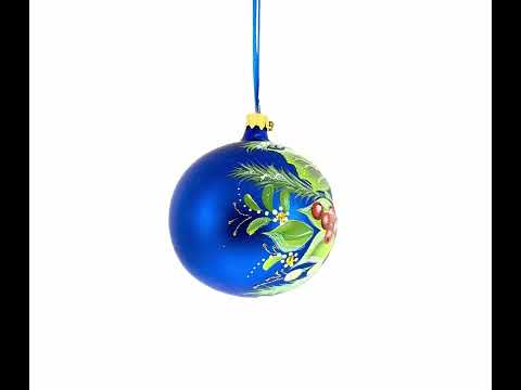 Christmas Magic Blown Glass Ball Christmas Ornament, 4 Inches