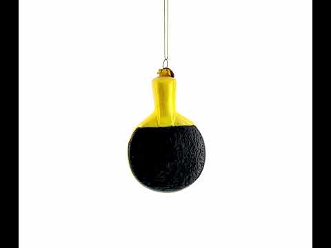 Sporty Ping-Pong Paddle Blown Glass Christmas Ornament