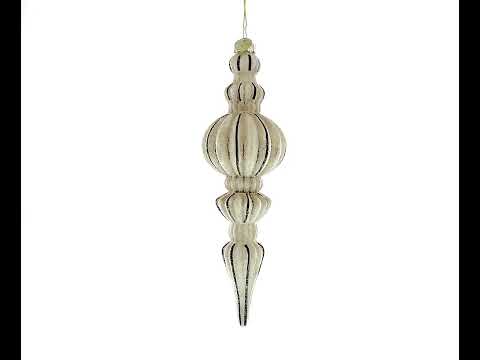 Vintage-Inspired Finial Blown Glass Christmas Ornament