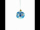 Sparkling Blue Snowflake and Pearl Glass Ball Ornament 3.25 Inches