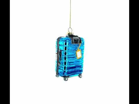 Hawaii Suitcase Blown Glass Christmas Ornament