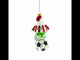 Santa the Soccer Player - Blown Glass Christmas Ornament