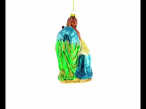 Sacred Holy Family Blown Glass Christmas Ornament