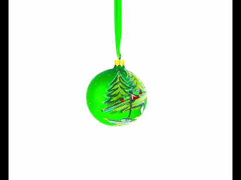 Adorno navideño de bola de cristal soplado con forma de jugador de golf de 3,25 pulgadas