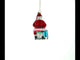 Santa Playing Drums Blown Glass Christmas Ornament