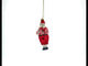 Santa's Cuddle Time: Santa Holding a Teddy Bear Blown Glass Christmas Ornament