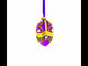 Jeweled Scrolls on Purple Glass Egg Christmas Ornament 4 Inches