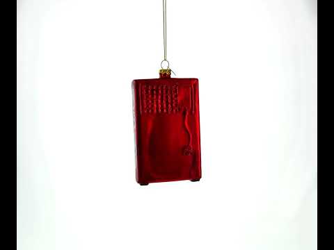 Quirky Soda Vending Machine Blown Glass Christmas Ornament