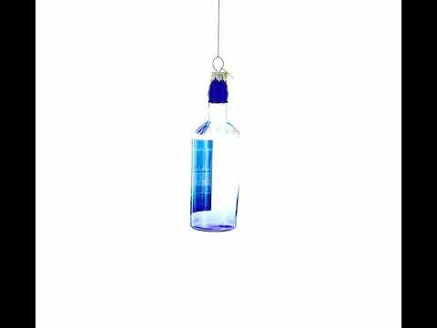 Vodka Bottle Blown Glass Christmas Ornament