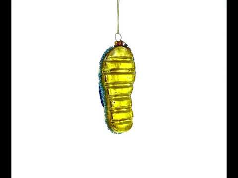 Beaded Flip Flops Blown Glass Christmas Ornament