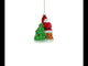 Santa with Golden Retriever Blown Glass Christmas Ornament